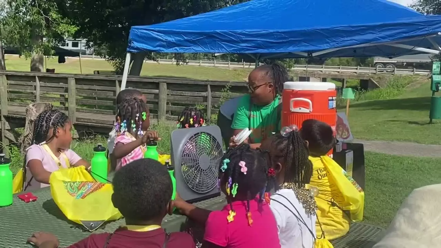 Youngsters at Eagle Lake's Camp Good Ground learn the importance of fire safety